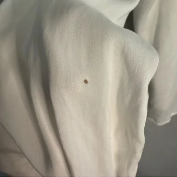 Chico's 3 Sandwash Satin Shirt XL Ivory White Long Sleeve Top Button Front Modal - Picture 7 of 9